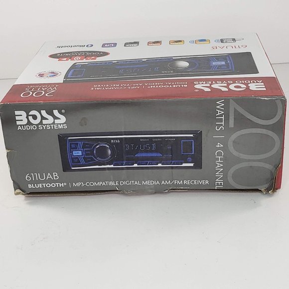 Boss Audio Bluetooth MP3 Digital Media AM FM Receiver Car Stereo 611UAB Open Box - Picture 2 of 6